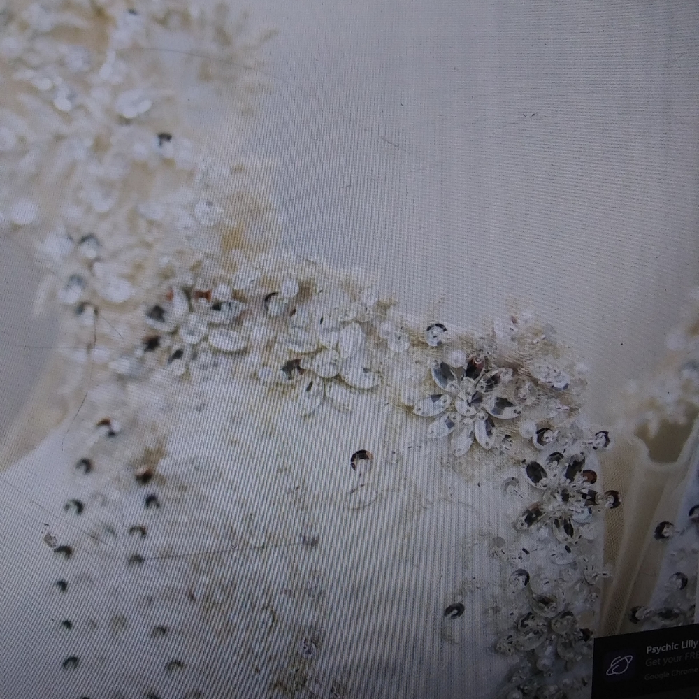 Wedding  bling dress, detachable train and slip